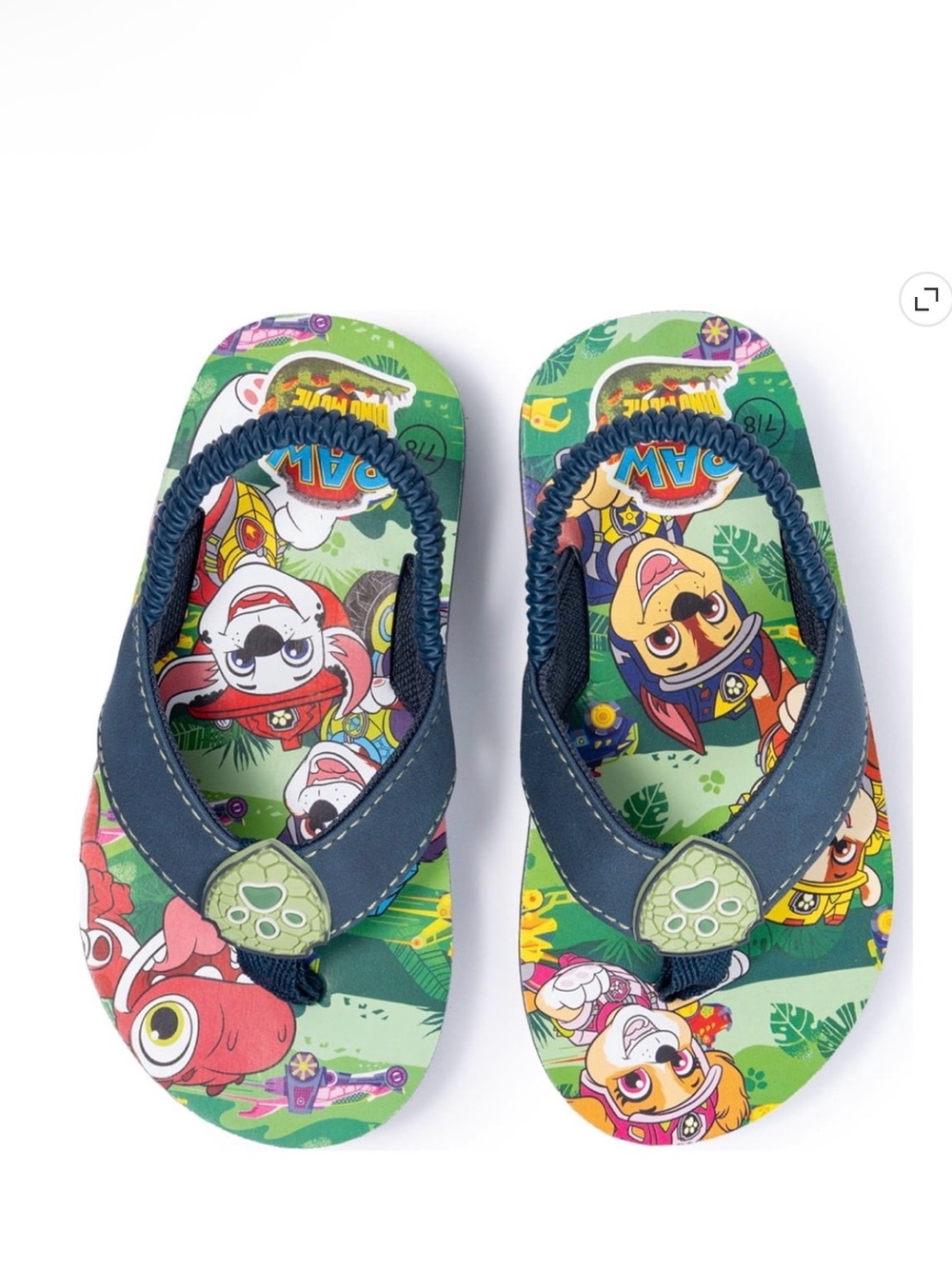 Paw Patrol Green Character Flip-Flop Sandals for Kids size 9/10